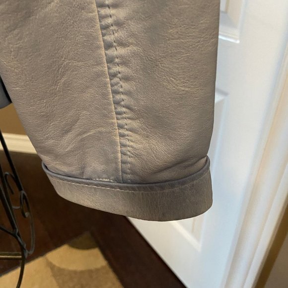 Point Zero Vegan Leather Jacket Sky Blue Size L NWT - Picture 4 of 16